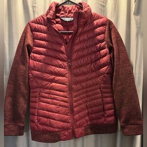 Lands' End Deep Red Quilted Jacket